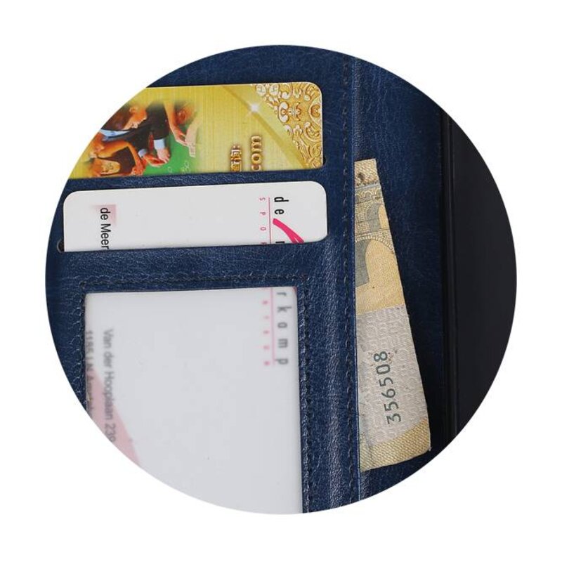 Huawei Y5 / Y6 2017 Portemonnee booktype wallet Donkerblauw