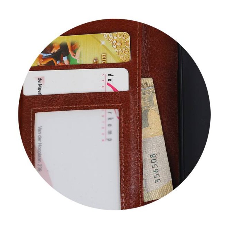 Huawei Y5 / Y6 2017 cassa del raccoglitore booktype Raccoglitore del Brown