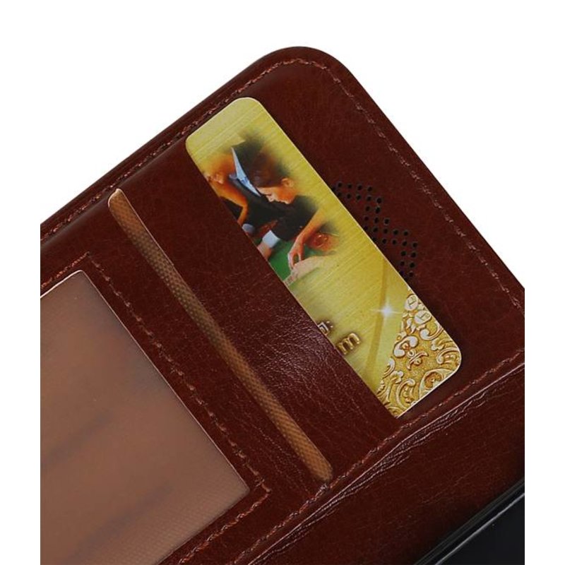 Galaxy S8 plus Type de livre d'étui portefeuille portefeuille affaire Brown