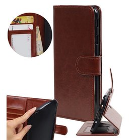 Galaxy S8 Plus Wallet tilfælde bog typen tegnebog sag Brown