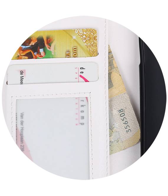 Huawei P8 Lite Wallet tilfælde bog typen tegnebog sag Hvid