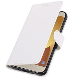 Galaxy J7 2017 caja de la carpeta caso de libros cartera blanca