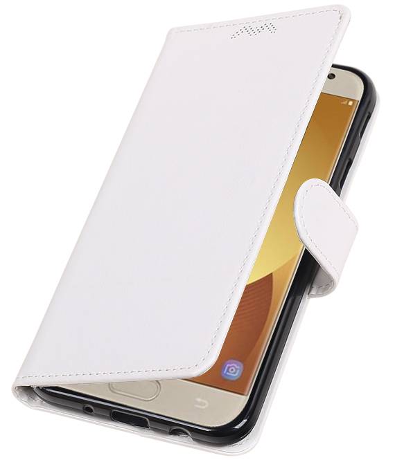 Galaxy J7 2017 cassa del raccoglitore del caso Tipo di libri portafoglio Bianco