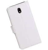 Galaxy J7 2017 Wallet tilfælde bog typen tegnebog sag Hvid