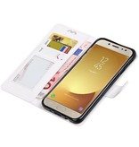 Galaxy J7 2017 Portemonnee hoesje booktype wallet case Wit