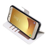 Galaxy J7 2017 caja de la carpeta caso de libros cartera blanca