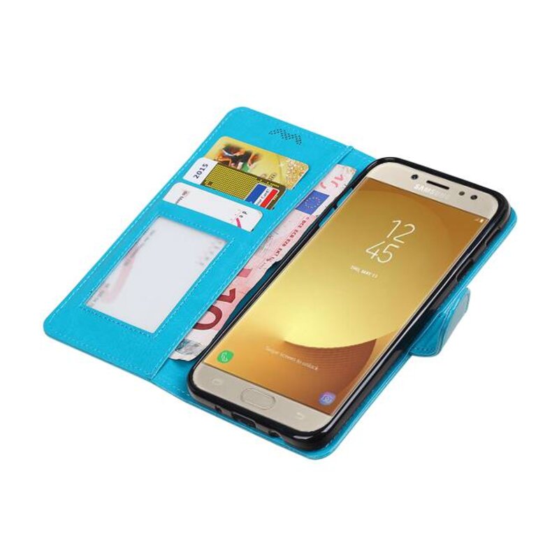 Galaxy J7 2017 Wallet tilfælde booktype pung Turkis