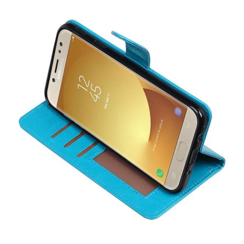Galaxy J7 2017 Wallet Fall Booktype Brieftasche Turquoise