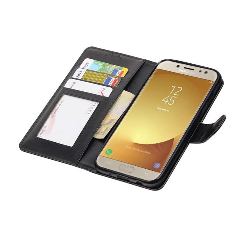 Galaxy J5 2017 Portemonnee hoesje booktype wallet case Zwart