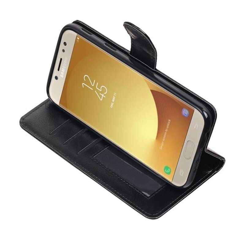 Galaxy J5 2017 Portemonnee hoesje booktype wallet case Zwart