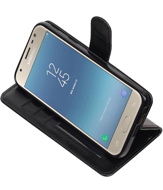 Galaxy J3 2017 Monedero caso Booktype carpeta de la caja Negro