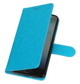 Moto G5s Plus Portemonnee hoesje booktype wallet Turquoise