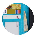 Moto E4 Plus caja de la carpeta de la turquesa Booktype cartera