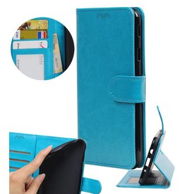 Moto E4 Plus Portemonnee hoesje booktype wallet Turquoise