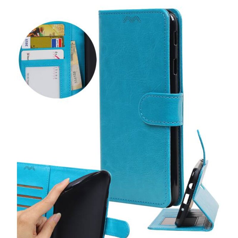 Moto E4 plus Etui Portefeuille Portefeuille booktype Turquoise