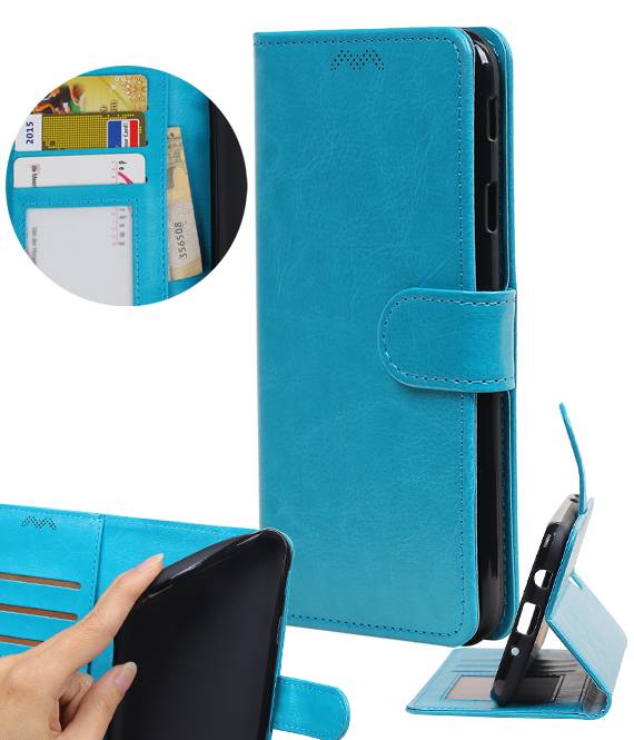 Moto E4 Plus Wallet case booktype wallet Turquoise
