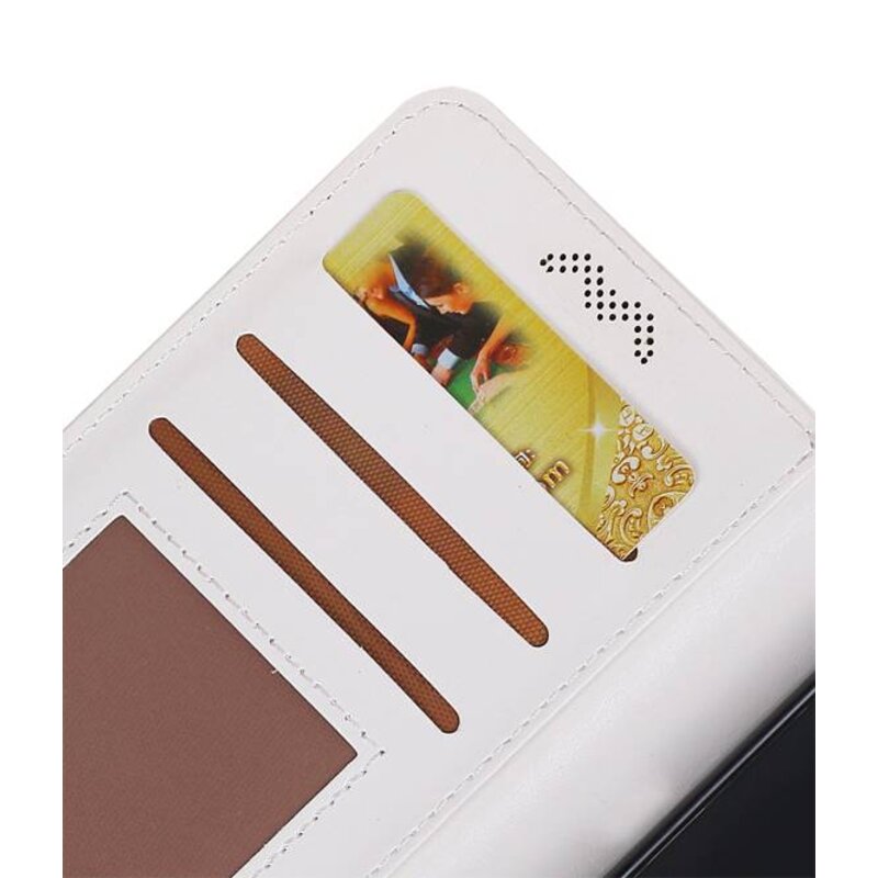 Moto E4 Plus Wallet tilfælde bog typen tegnebog sag Hvid