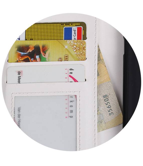 Moto E4 Plus caja de la carpeta caso de libros cartera blanca