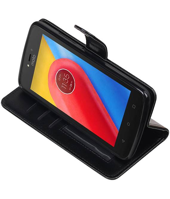 Moto C Wallet case booktype wallet case Black