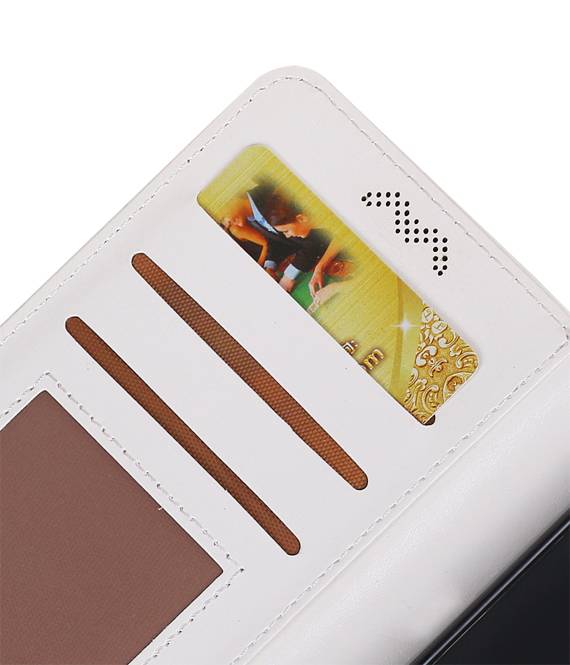 Moto C Portemonnee hoesje booktype wallet case Wit