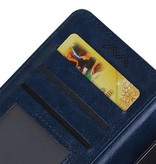 Moto C Type cas portefeuille livre bleu foncé Etui portefeuille