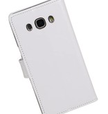 Galaxy J7 2016 caja de la carpeta caso de libros cartera blanca