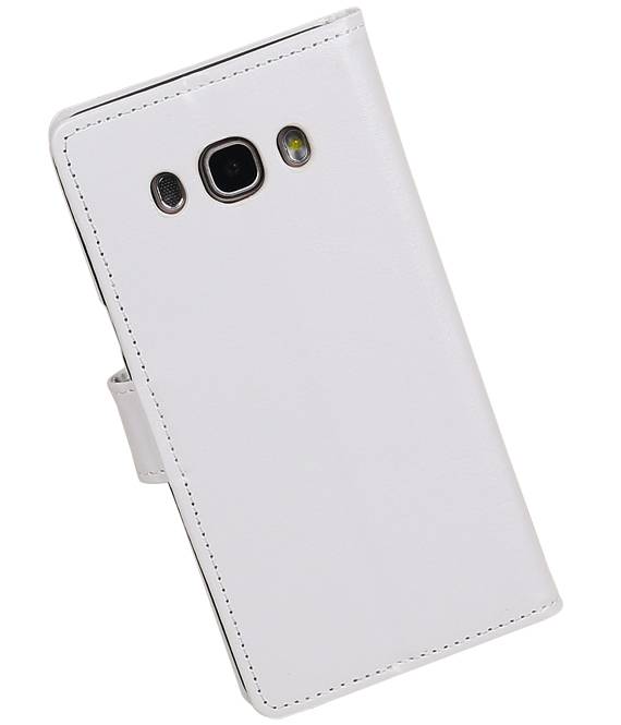 Galaxy J7 2016 cassa del raccoglitore del caso Tipo di libri portafoglio Bianco