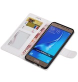 Galaxy J7 2016 caja de la carpeta caso de libros cartera blanca