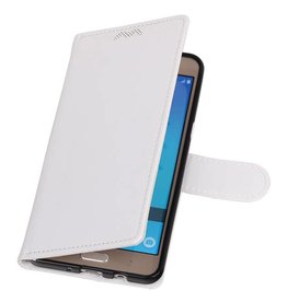 Galaxy J5 2016 caja de la carpeta caso de libros cartera blanca