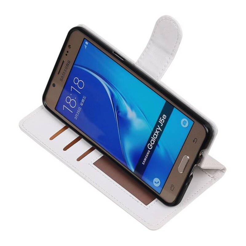 Galaxy J5 2016 Wallet tilfælde bog typen tegnebog sag Hvid
