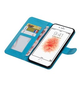 7 De plus iPhone Wallet Case Portefeuille booktype Turquoise