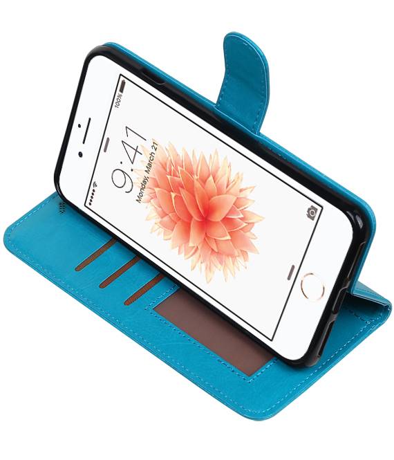 7 Plus-iPhone-Mappen-Kasten Booktype Brieftasche Türkis