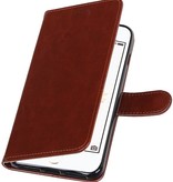 7 De plus iPhone Wallet Case booktype porte-monnaie affaire Brown