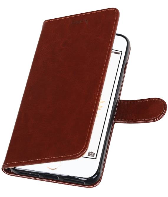 7 De plus iPhone Wallet Case booktype porte-monnaie affaire Brown