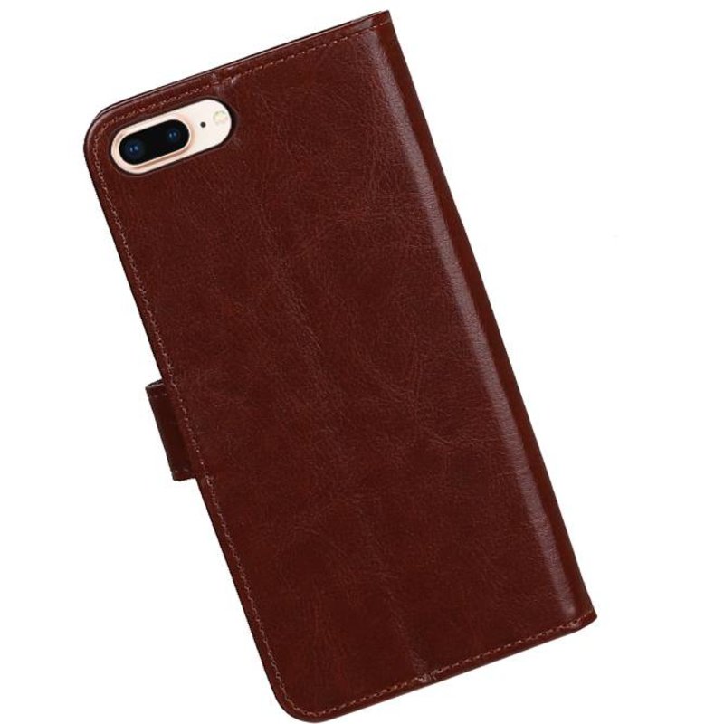7 Plus iPhone cassa del raccoglitore di caso booktype portafoglio Brown