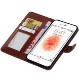 7 De plus iPhone Wallet Case booktype porte-monnaie affaire Brown