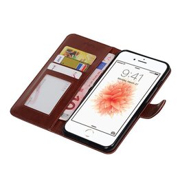 7 Plus iPhone cassa del raccoglitore di caso booktype portafoglio Brown