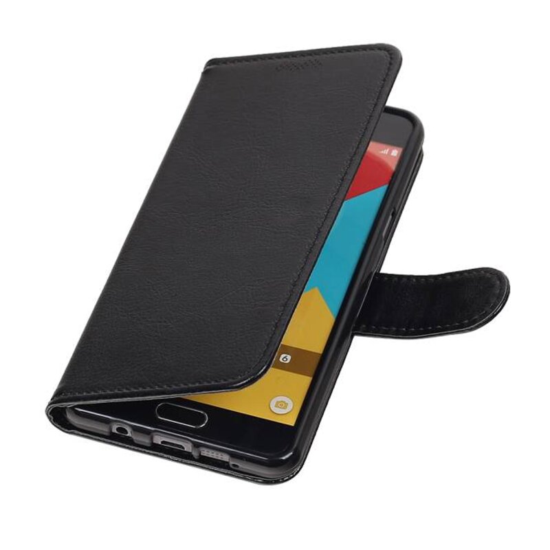 Galaxy A7 2016 Monedero caso Booktype carpeta de la caja Negro