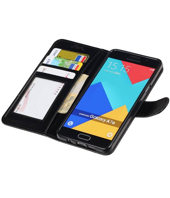 Galaxy A7 2016 Portafoglio caso booktype caso Nero portafoglio