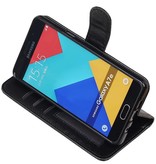 Galaxy A7 2016 Wallet tilfælde booktype Sort tegnebog sag