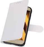 Galaxy A5 2017 caja de la carpeta caso de libros cartera blanca