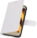 Galaxy A5 2017 Wallet tilfælde bog typen tegnebog sag Hvid