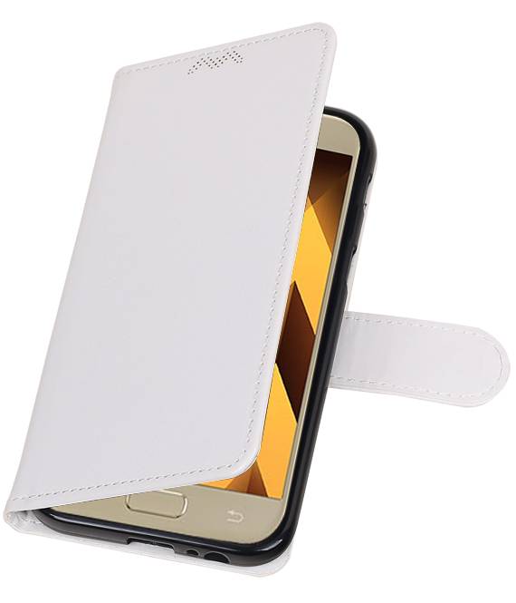 Galaxy A5 2017 Wallet tilfælde bog typen tegnebog sag Hvid