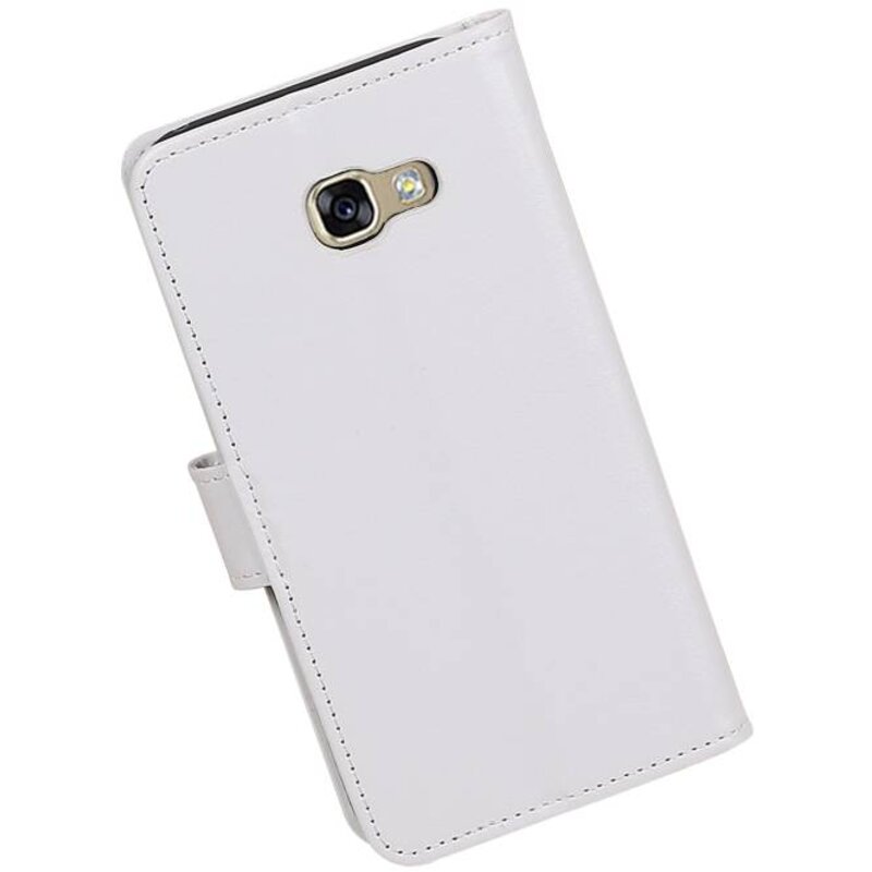 Galaxy A5 2017 Wallet tilfælde bog typen tegnebog sag Hvid