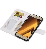 Galaxy A5 2017 Wallet tilfælde bog typen tegnebog sag Hvid