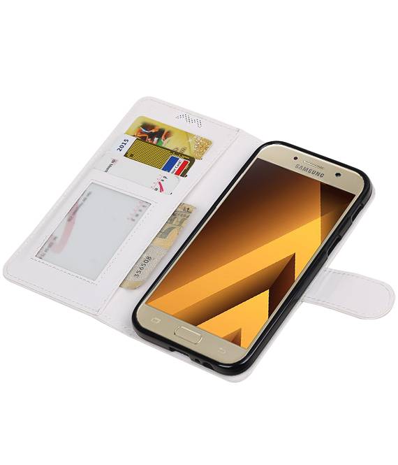 Galaxy A5 2017 caja de la carpeta caso de libros cartera blanca