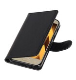 Galaxy A3 2017 Wallet tilfælde booktype Sort tegnebog sag