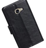 Galaxy A3 2017 Monedero caso Booktype carpeta de la caja Negro