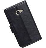 Galaxy A3 2017 Wallet tilfælde booktype Sort tegnebog sag