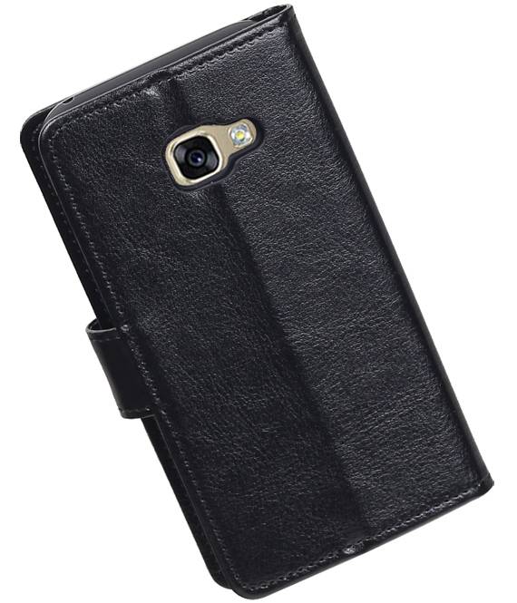 Galaxy A3 2017 Monedero caso Booktype carpeta de la caja Negro